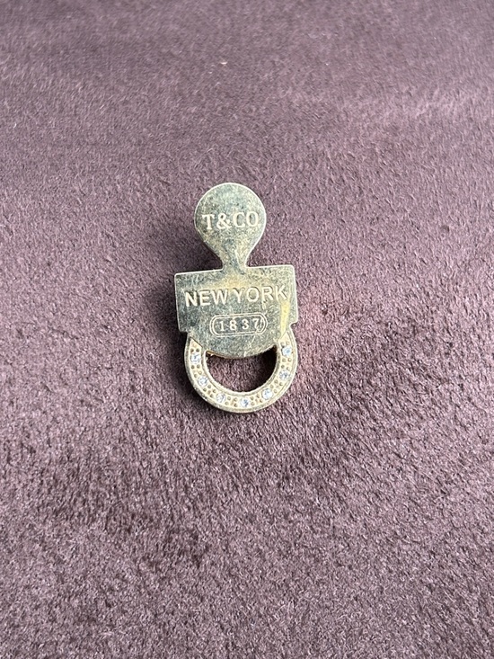 Tiffany & Co. Jewelry - T&CO New York 1837 Horseshoe Clip-On Charm - Gold Tone with Crystals UPCYCLE